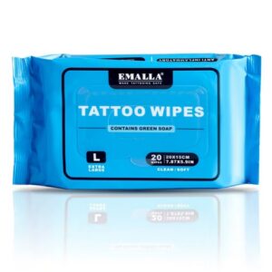 EMALLA Cleansing Green Soap Wipes Large 20pcs prodaktattoosupply